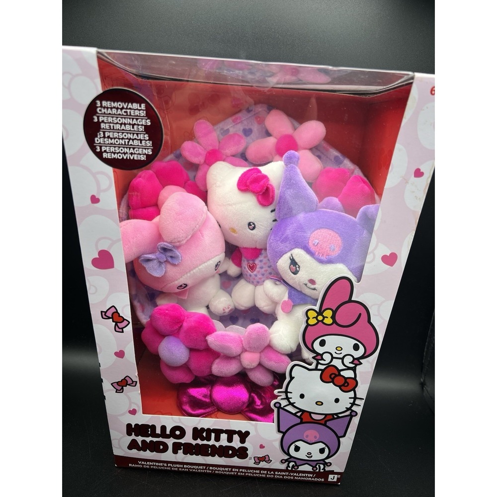 Hello Kitty and Friends 12" Plush Valentine's Bouquet 9 Plush Included Sanrio